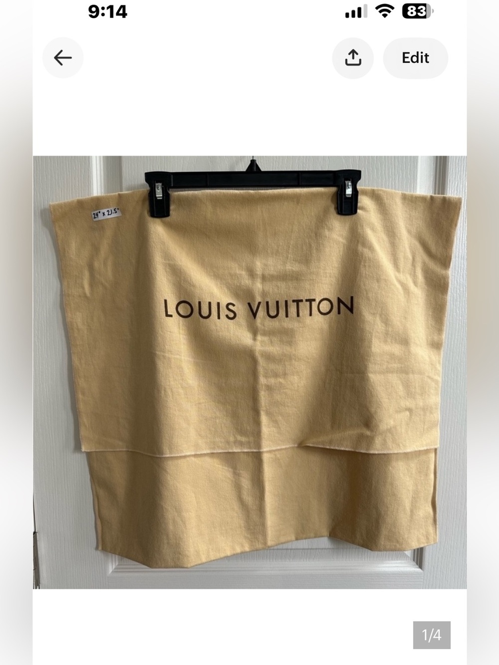 Louis Vuitton Tan dust bag EX LARGE
